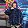 Leopard fleece jacket detachable animal print jacket in blue