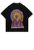 Flame t-shirt abstract sky tee skater rainbow top in black