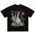 Naturist t-shirt retro hippie tee goose cartoon top in black