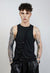 Sleeveless raver top button up tank tee grunge surfer vest