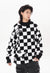 SKA check sweater plaid pattern knit top patchwork jumper