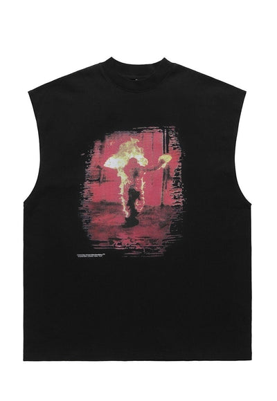 Rammstein print tank top surfer vest retro sleeveless tshirt