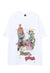 Raver t-shirt pop art tee retro grunge graffiti top in white