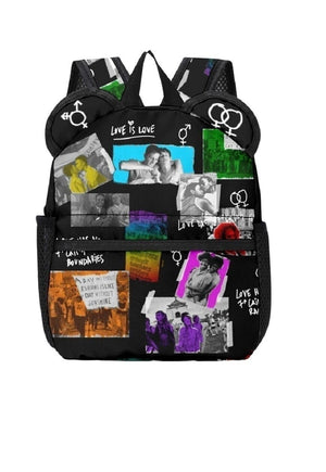 Gay bag LGBT backpack pride festival graffiti rucksack black