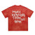 Money slogan t-shirt broken grunge tee in tie-dye red