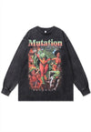 AI t-shirt monster print long sleeve top mutation slogan tee