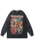 AI t-shirt monster print long sleeve top mutation slogan tee