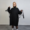 Utility buckle coat grunge bondage jacket strap attachment mac Gothic trench jacket catwalk bomber lapel smart overcoat in black