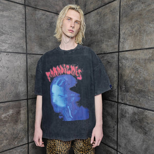PSYCHEDELIC TEE PRINT vintage wash t-shirt sample sale 3 for 2