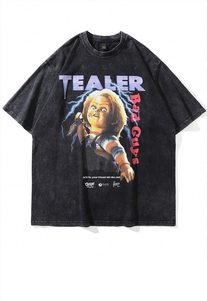Horror movie PRINT vintage wash t-shirt sample sale 3 for 2