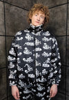 Reversible Alien fleece jacket handmade UFO coat in black