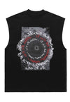 Gothic letter tank top surfer vest retro sleeveless t-shirt