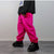 Neon faux fur joggers winter raver pants fluffy skiing trousers mountain fleece overalls festival bottoms burning man pants in fuchsia pink