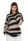 Striped sweater fluffy zebra jumper animal print fuzzy top