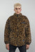 Animal print fleece jacket brown leopard coat zip up cheetah