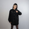 Zipper pocket shirt long sleeve Gothic top Rocker blouse oversize punk top bondage sweatshirt utility jumper in black