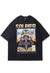 Anime tshirt Japanese cartoon tee vintage wash robo top grey