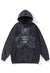 Gothic print hoodie spiky bear pullover punk jumper in grey