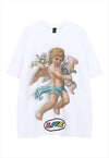 Baby angel t-shirt saint tee retro religion top in white