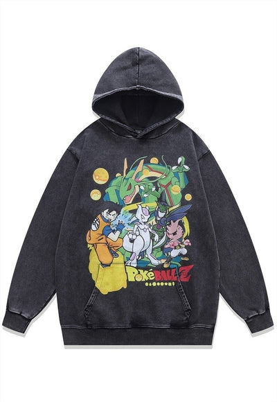 Dragon ball hoodie Anime pullover Goku cartoon jumper grey