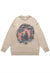 Creepy sweater scary knit distressed skeleton jumper beige