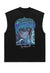 Anime print tank top surfer vest retro sleeveless t-shirt