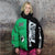 Skeleton puffer split colour bomber jacket grunge varsity