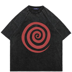 Circle print t-shirt geometric tee abstract psychedelic top