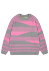 Fluffy geometric sweater pink striped hairy fuzzy jumper