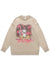 Anime sweater Manga knit distressed Japanese jumper in beige