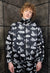 Alien print jacket reversible handmade UFO fleece in black