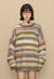 Fluffy striped sweater rainbow knit multi colour soft jumper