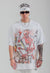 Skull print t-shirt skeleton tee retro bones top in white