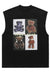 Teddy bear tank top surfer vest retro sleeveless t-shirt