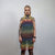 Transparent rainbow dress sleeveless Gay pride mesh gown LGBT rhinestone sundress see-through embellished frock party sheath diamante blouse