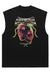 Skeleton sleeveless t-shirt skull tank top retro surfer vest