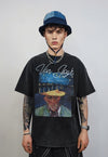 Van Gogh t-shirt vintage artist tee grunge top in acid grey