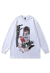 Anime t-shirt old Japanese cartoon long tee retro top white