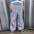 Tie-dye faux fur joggers luxury fleece party pants handmade Barbie trousers fluffy premium festival overalls in pastel pink