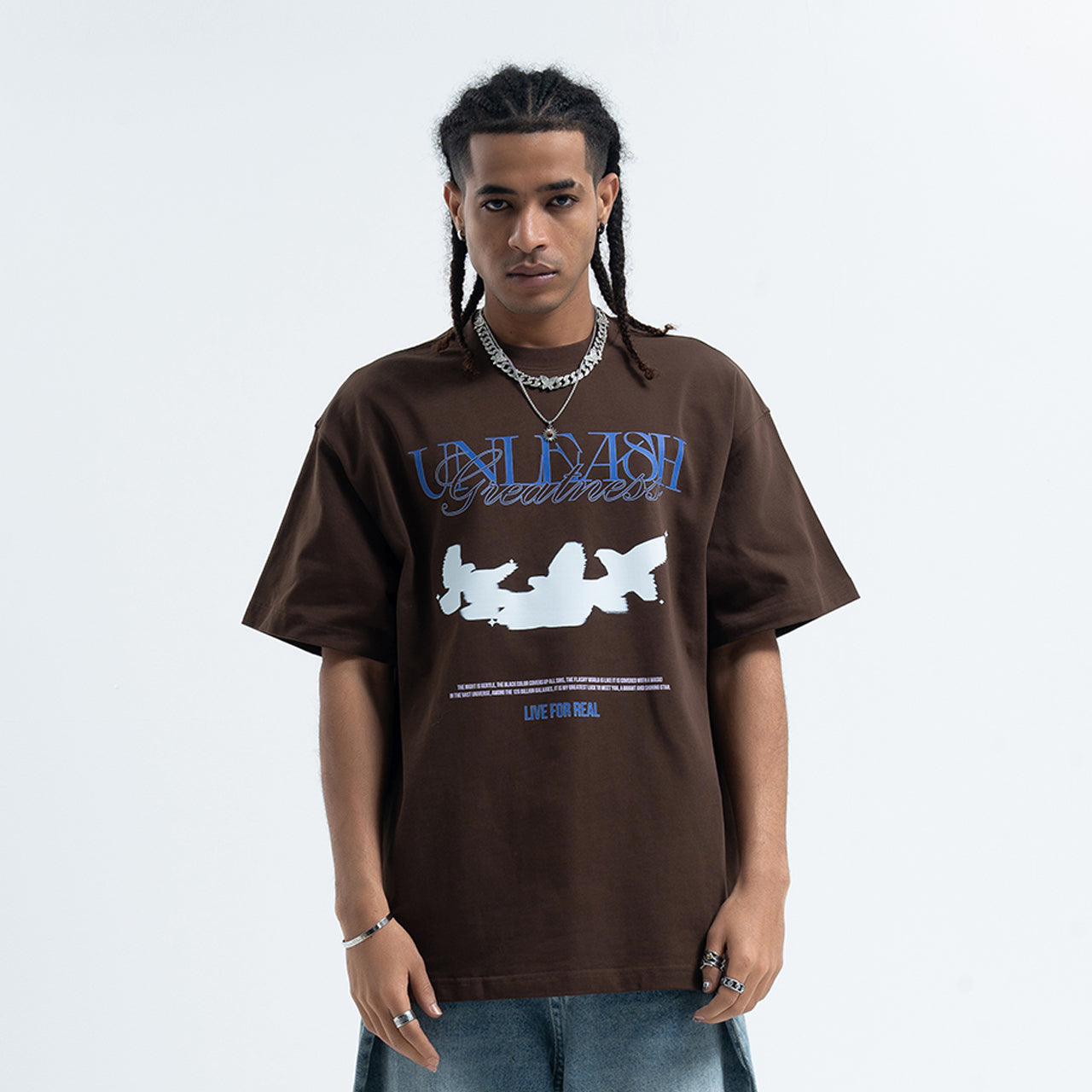 White doves t-shirt bird print top freedom slogan tee in brown