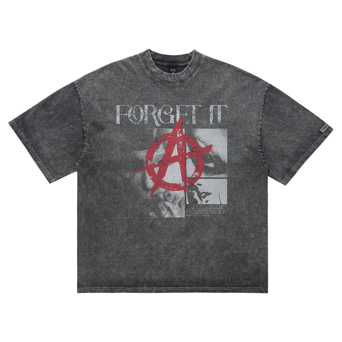 Anarchy t-shirt Punk top pentagram print tee in grey
