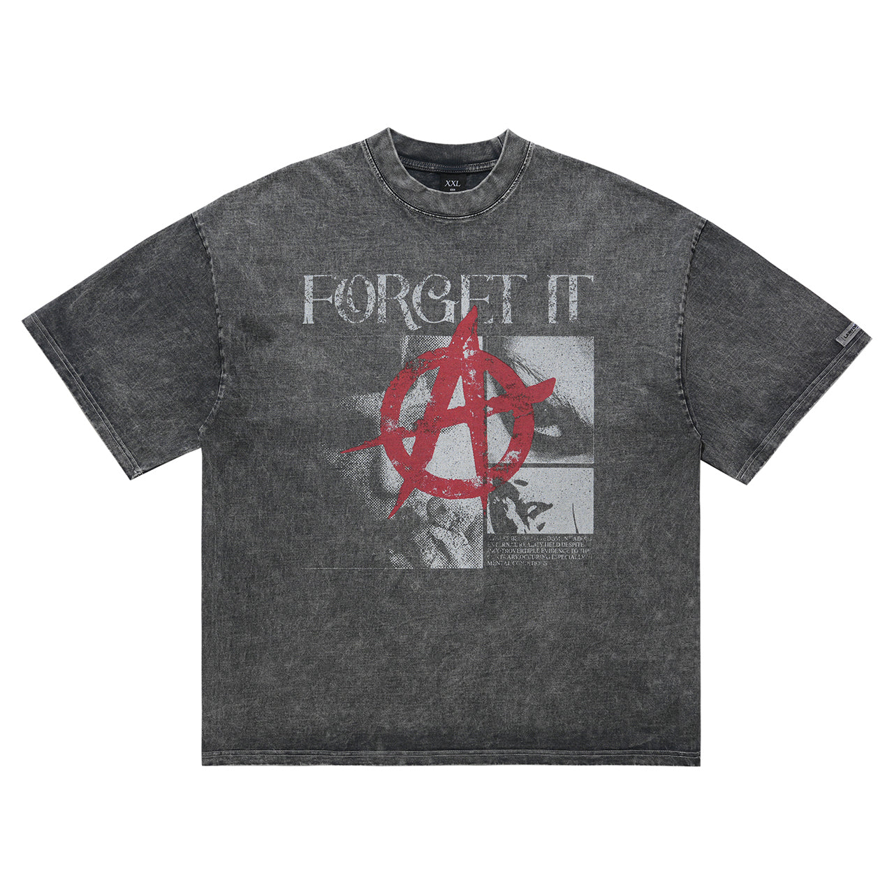 Anarchy t-shirt Punk top pentagram print tee in grey