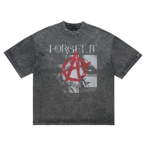 Anarchy t-shirt Punk top pentagram print tee in grey