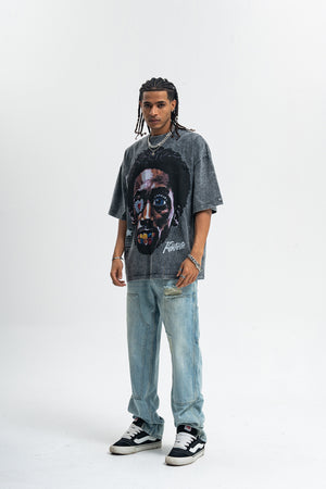 Vintage Kendrick Lamar t-shirt hip-hop top gangster tee in grey