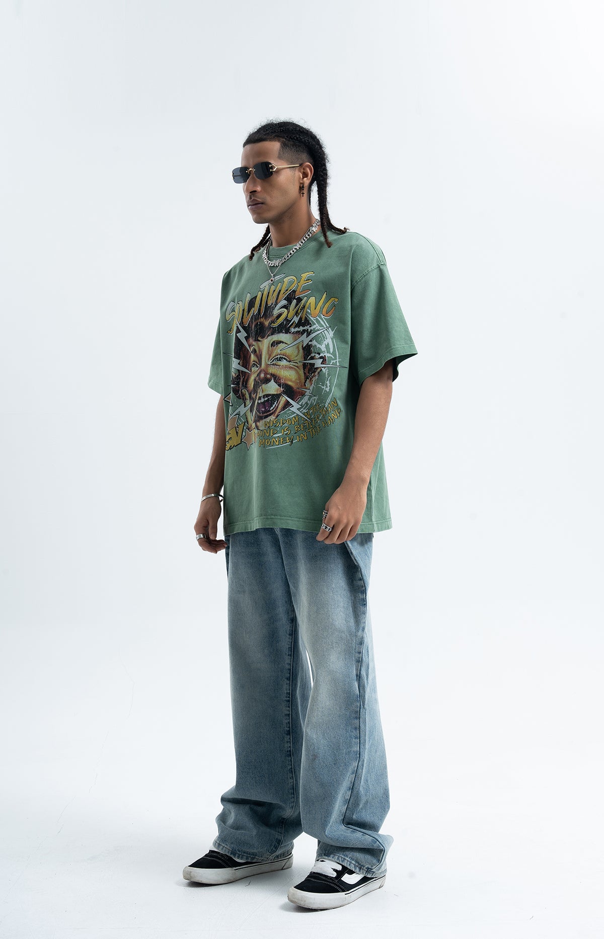 70s cartoon t-shirt retro print top old school tee in grey