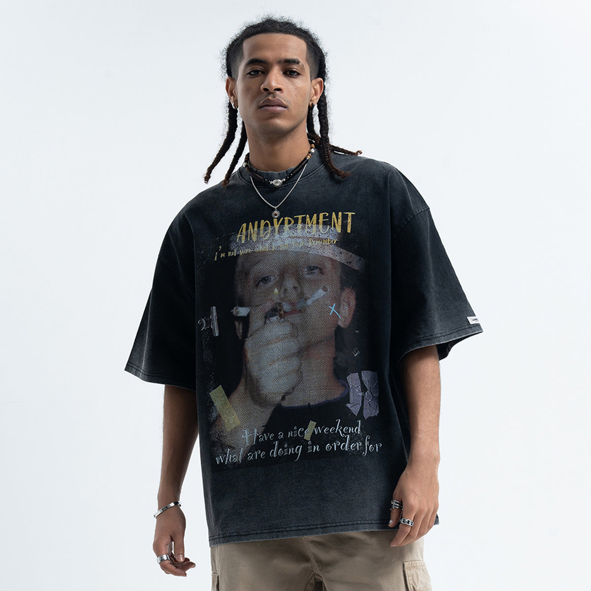 00s t-shirt skater top grunge hip-hop tee in black