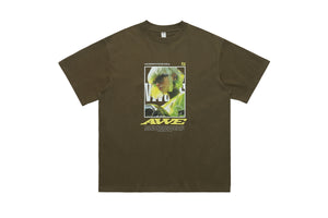 Cyberpunk t-shirt psychedelic girl tee futuristic top in brown