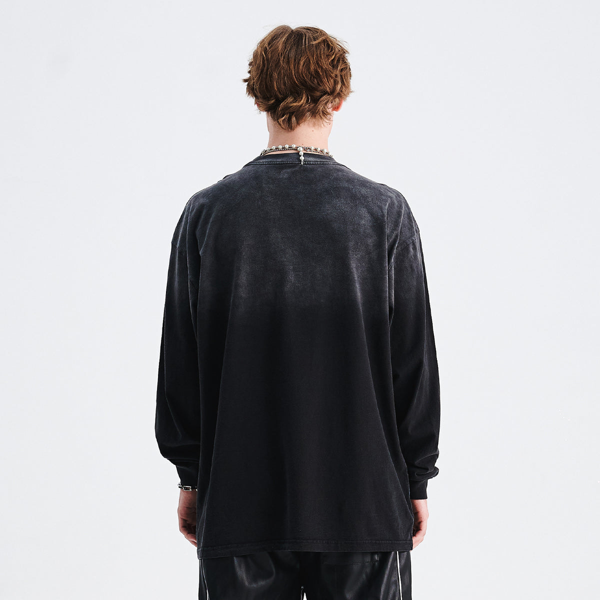 80s punk jumper long sleeve mohawk print top spiky hair t-shirt in black