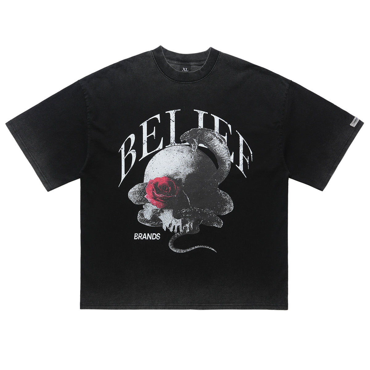 Snake print t-shirt skeleton bones top gothic tee in blue