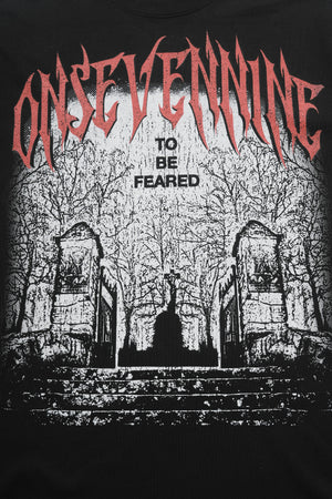 Cemetery t-shirt creepy gothic top horror tee in Brown